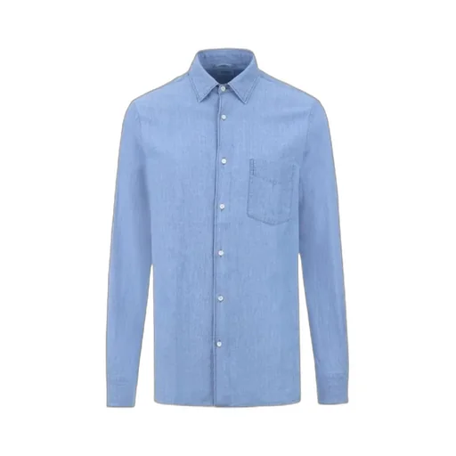Chest-Pocketed Buttoned Denim Shirt
