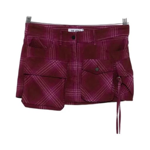 Pocket Detailed Checked Mini Skirt