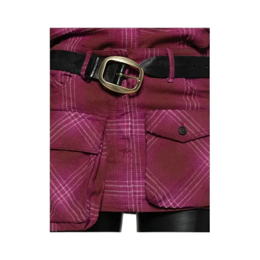 Pocket Detailed Checked Mini Skirt