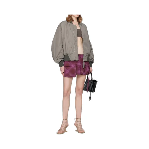 Pocket Detailed Checked Mini Skirt
