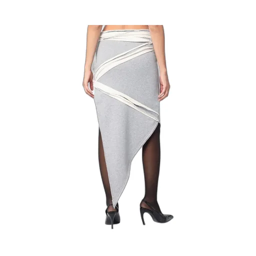Logo Printed Asymmetric Layered Skirt