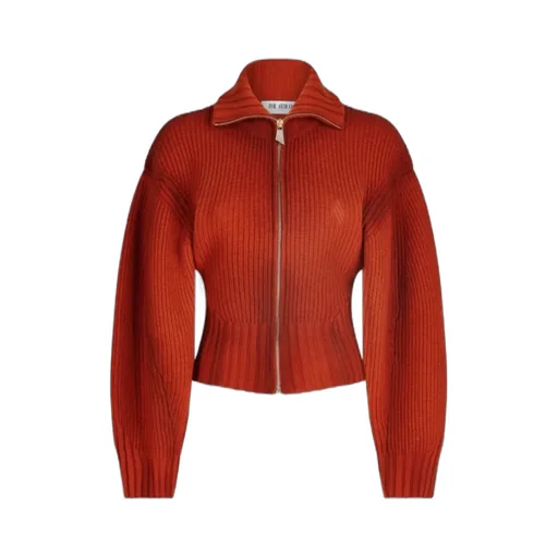 Ribbed Zip-Up Cardigan