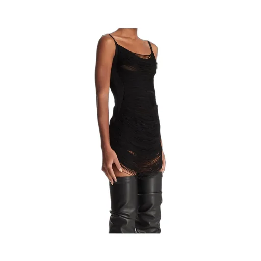 Draped Scoop Neck Mini Dress