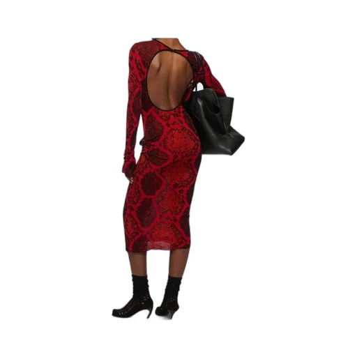 Python Pattern Jacquard Midi Dress