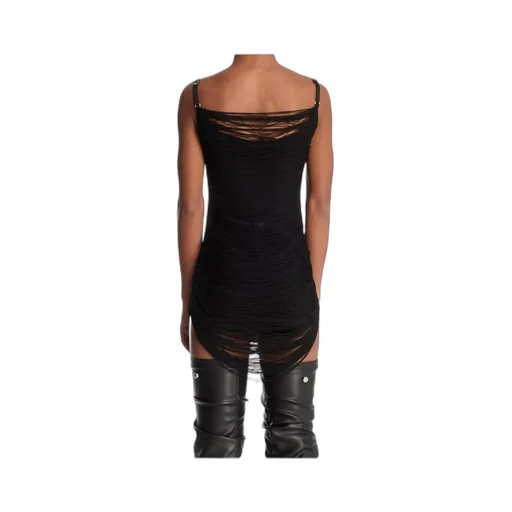 Draped Scoop Neck Mini Dress