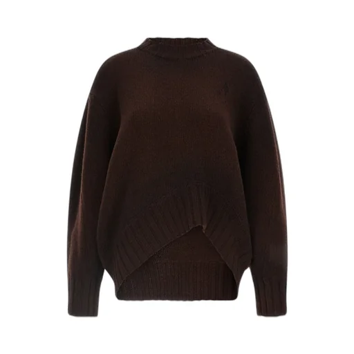 Logo-Embroidered Asymmetrical Sweater
