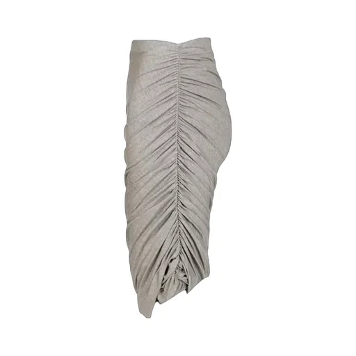 Asymmetric Draped Midi Skirt