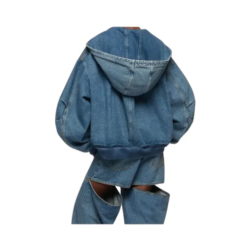 Washed Denim Bomber Jacket