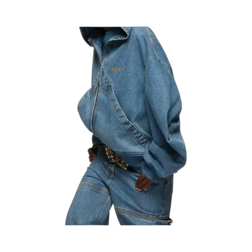 Washed Denim Bomber Jacket