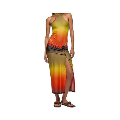 Sunset Printed Midi Skirt