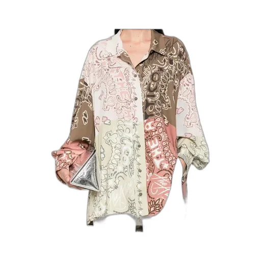 Paisley-Print Patchwork Shirt
