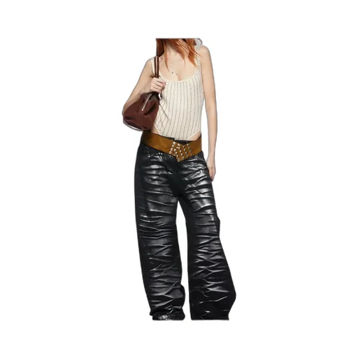 Faded Ecru Ribbed Studded Bodysuit