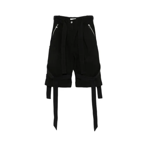 Strap Detailed Wide Leg Shorts