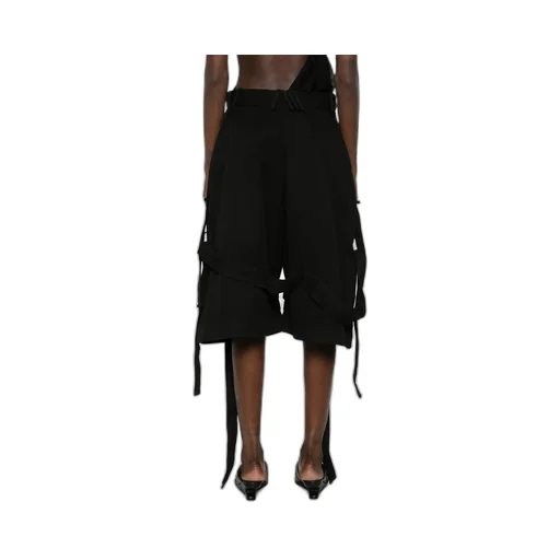 Strap Detailed Wide Leg Shorts