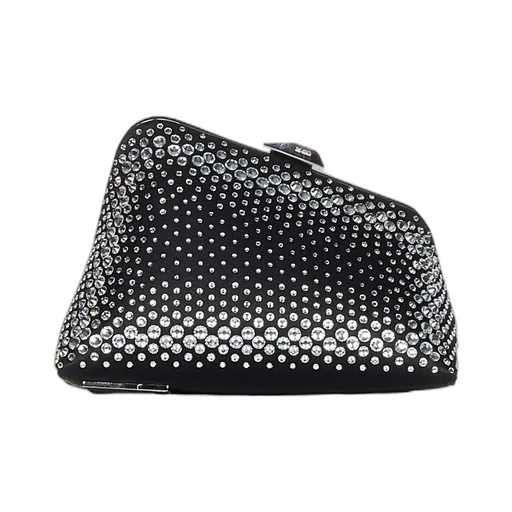 Black And Crystal Mini Clutch Midnight