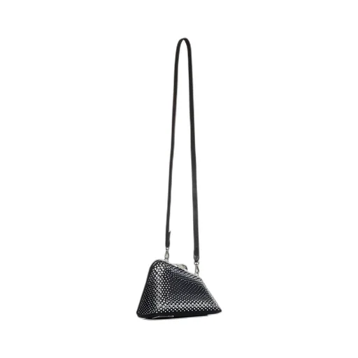 Black And Crystal Mini Clutch Midnight