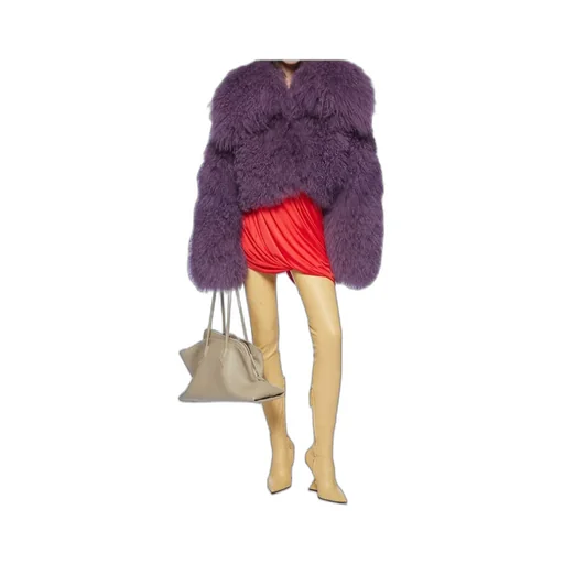 Mongolian Fur Long-Sleeves Jacket