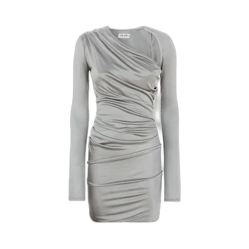 Asymmetric-Neck Mini Dress