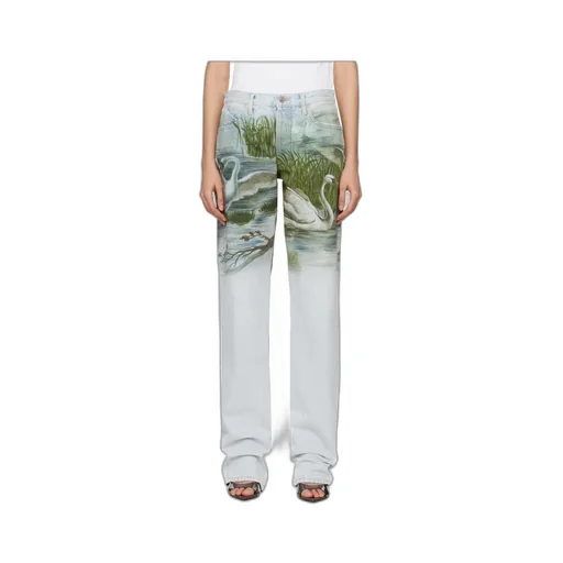 Swan Print Jeans