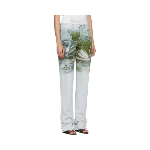 Swan Print Jeans