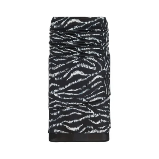 Zebra Printed Satin Midi Skirt