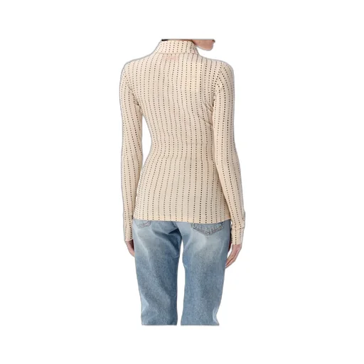 Embellished Long-Sleeved Polo Shirt