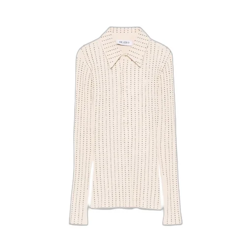 Embellished Long-Sleeved Polo Shirt