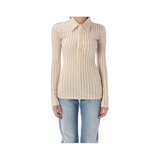 Embellished Long-Sleeved Polo Shirt