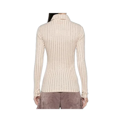 Embellished Long-Sleeved Polo Shirt