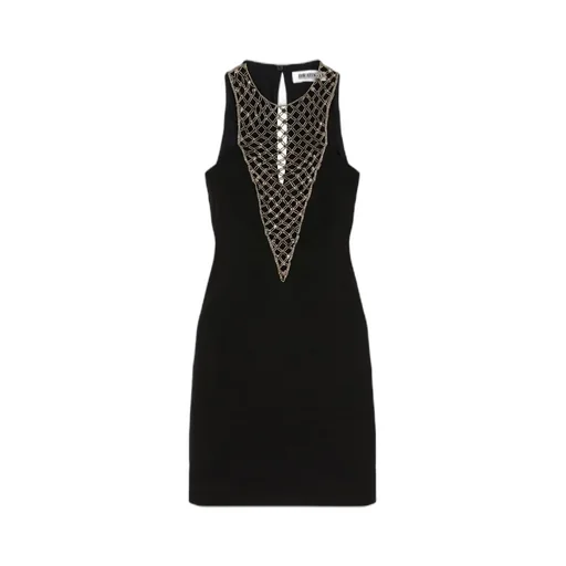 Bead-Embellished Sleeveless Mini Dress