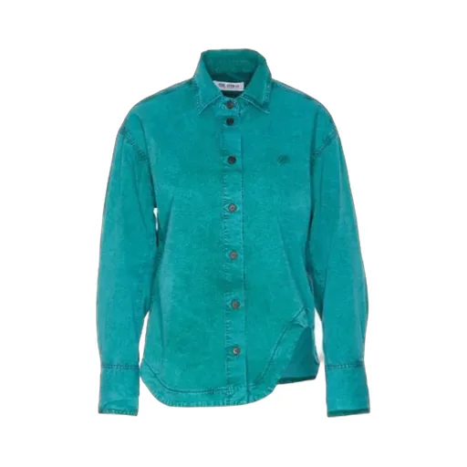 Logo Embroidered Asymmetric Shirt