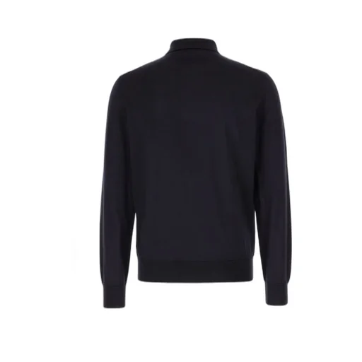 Long-Sleeved Knitted Polo Shirt