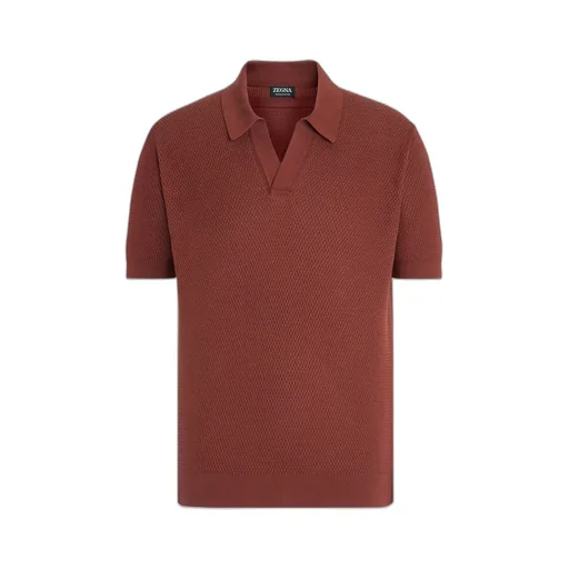 Short-Sleeved Knitted Polo Shirt