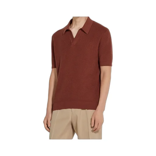 Short-Sleeved Knitted Polo Shirt