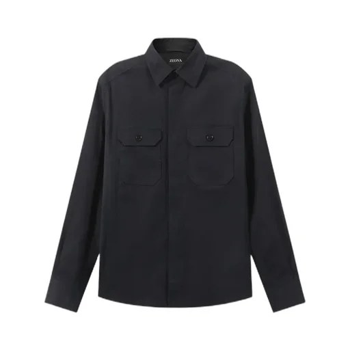 Long-Sleeved Poplin Shirt