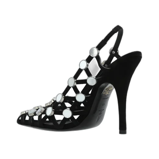 Grid Slingback Pumps