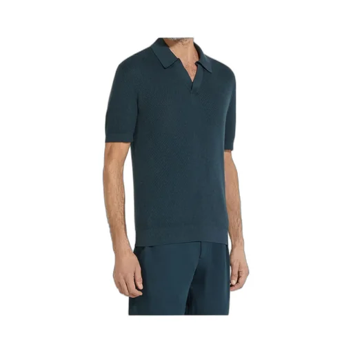 Short-Sleeved Knitted Polo Shirt