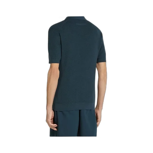 Short-Sleeved Knitted Polo Shirt