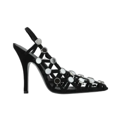 Grid Slingback Pumps
