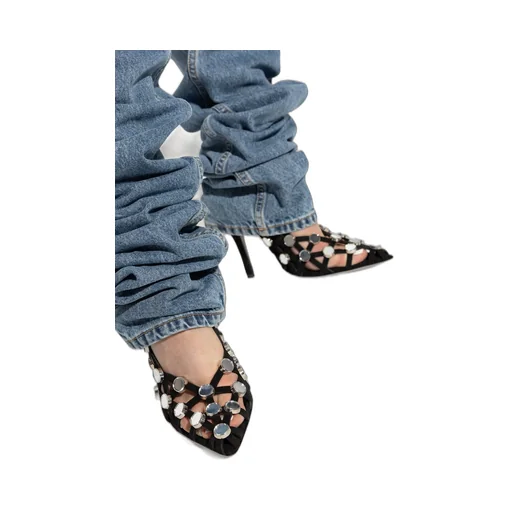 Grid Slingback Pumps