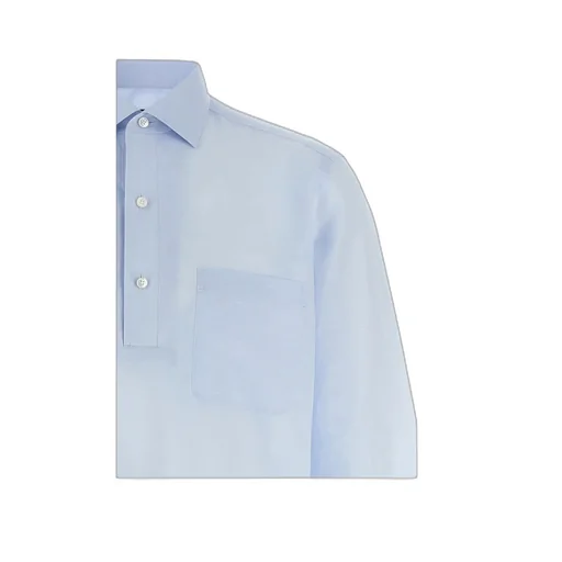 Long-Sleeved Curved Hem Shirt