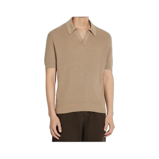 Short-Sleeved Knitted Polo Shirt