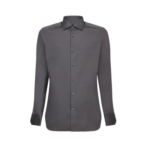 Curved Hem Poplin Shirt
