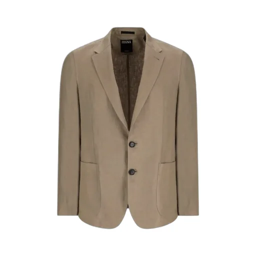 Single-Breasted Linen Jacket