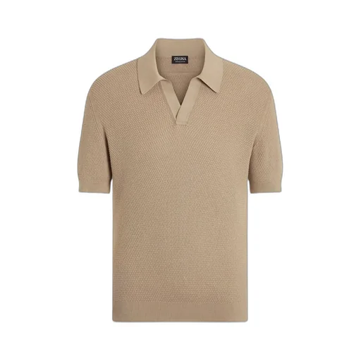 Short-Sleeved Knitted Polo Shirt