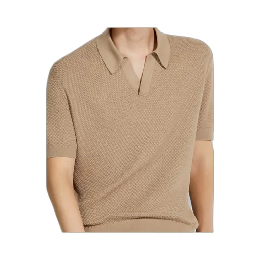Short-Sleeved Knitted Polo Shirt