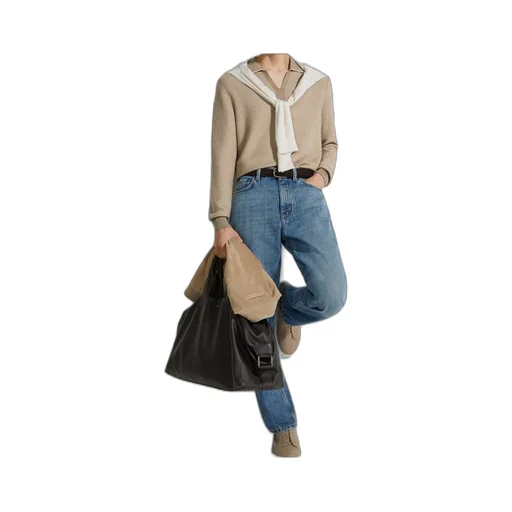 Long-Sleeved Knitted Polo Shirt