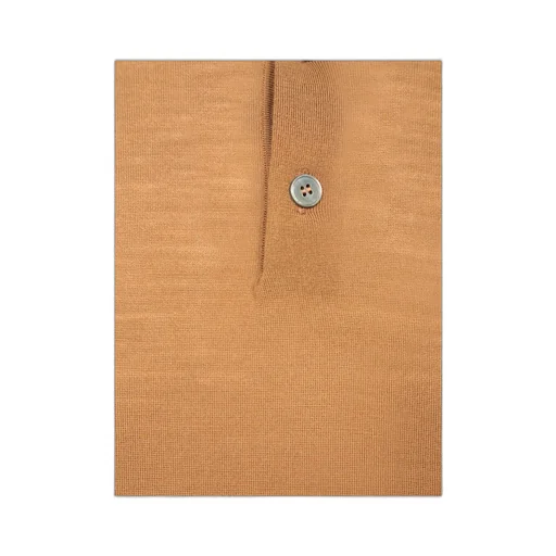 Straight Hem Fine-Knit Polo Shirt