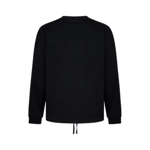 Logo Embroidered Drawstring Hem Crewneck Sweatshirt