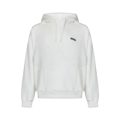 Z Zegna Logo Embroidered Drawstring Hoodie